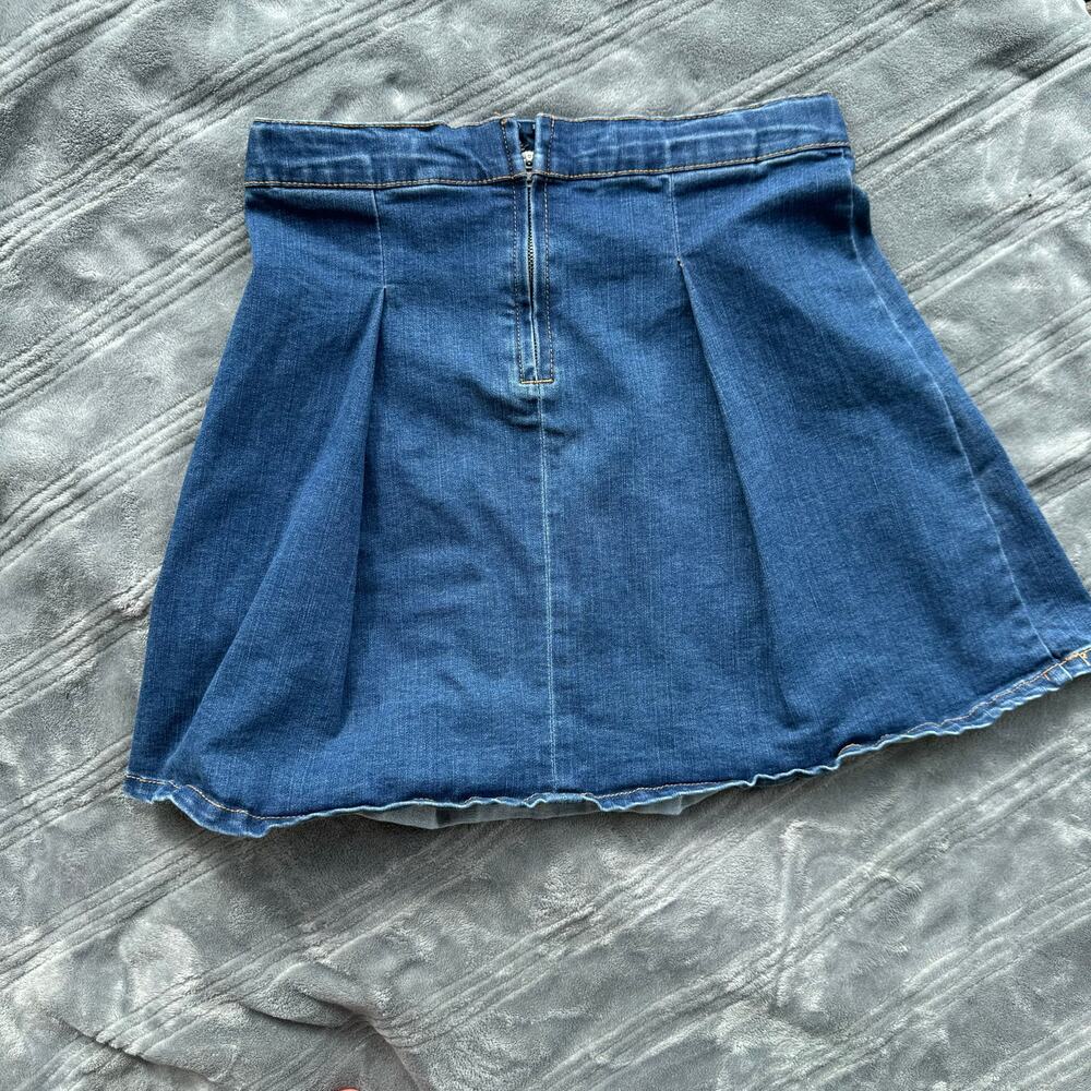 Art Class Girls Cotton Blend Denim Pleated Skirt Adjustable Waist XL 14/16 - Picture 4 of 9